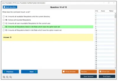 Linux Foundation LFCS Linux Foundation Certified System Administrator Practice test exam simulator test engine exam Prep practice test questions answers Image 10