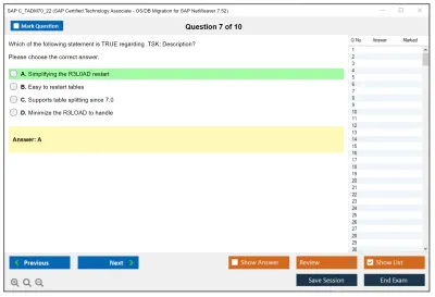 SAP C_TADM70_22 SAP Certified Technology Associate - OS/DB Migration for SAP NetWeaver 7.52 Practice test exam simulator test engine exam Prep practice test questions answers Image 7