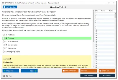 iSQI CPUX-F UXQB Certified Professional for Usability and User Experience - Foundation Level Practice test exam simulator test engine exam Prep practice test questions answers Image 7
