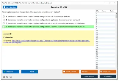 Palo Alto Networks PCNSE Palo Alto Networks Certified Security Engineer (PCNSE) PAN-OS 11.0 Practice test exam simulator test engine exam Prep practice test questions answers Image 20