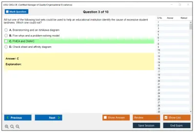 ASQ CMQ-OE Certified Manager of Quality/Organizational Excellence Exam Practice test exam simulator test engine exam Prep practice test questions answers Image 3