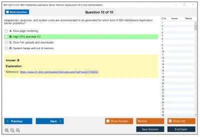 IBM C9510-418 IBM WebSphere Application Server Network Deployment V9.0 Core Administration Practice test exam simulator test engine exam Prep practice test questions answers Image 10
