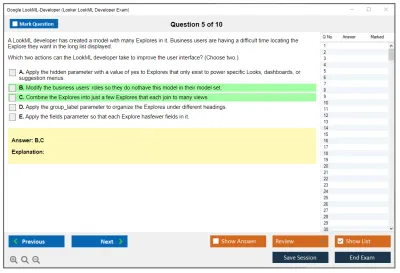 Google LookML-Developer Looker LookML Developer Exam Practice test exam simulator test engine exam Prep practice test questions answers Image 5