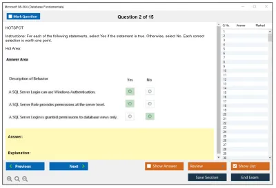 Microsoft 98-364 Database Fundamentals Practice test exam simulator test engine exam Prep practice test questions answers Image 2