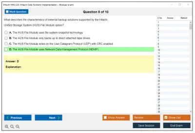 Hitachi HH0-220 Hitachi Data Systems Implementation – Modular exam Practice test exam simulator test engine exam Prep practice test questions answers Image 8
