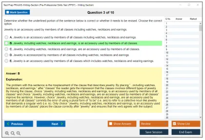 Test Prep PRAXIS-Writing-Section Pre-Professional Skills Test (PPST) - Writing Section Practice test exam simulator test engine exam Prep practice test questions answers Image 3