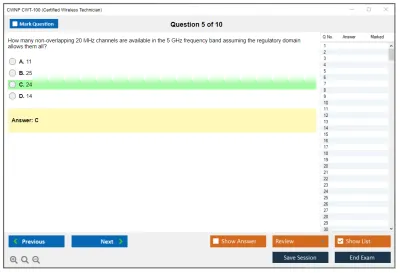 CWNP CWT-100 Certified Wireless Technician Practice test exam simulator test engine exam Prep practice test questions answers Image 5