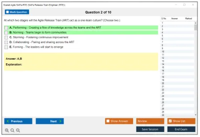 Scaled Agile SAFe-RTE SAFe Release Train Engineer (RTE) Practice test exam simulator test engine exam Prep practice test questions answers Image 2