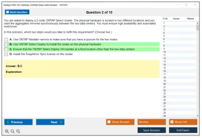 Netapp NS0-162 NetApp Certified Data Administrator (ONTAP) Practice test exam simulator test engine exam Prep practice test questions answers Image 2