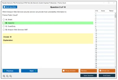 Palo Alto Networks PSE-PrismaCloud PSE Palo Alto Networks System Engineer Professional - Prisma Cloud Practice test exam simulator test engine exam Prep practice test questions answers Image 9