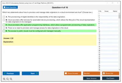 Cisco 300-915 Developing Solutions Using Cisco IoT and Edge Platforms (DEVIOT) Practice test exam simulator test engine exam Prep practice test questions answers Image 4