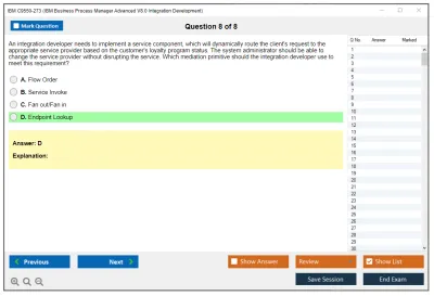 IBM C9550-273 IBM Business Process Manager Advanced V8.0 Integration Development Practice test exam simulator test engine exam Prep practice test questions answers Image 8