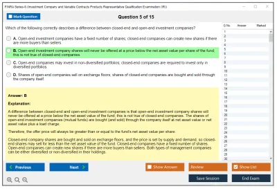 FINRA Series-6 Investment Company and Variable Contracts Products Representative Qualification Examination (IR) Practice test exam simulator test engine exam Prep practice test questions answers Image 5