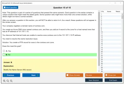 Microsoft AZ-103 Microsoft Azure Administrator Practice test exam simulator test engine exam Prep practice test questions answers Image 15