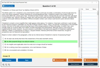 Test Prep HSPT-Test High School Placement Test Practice test exam simulator test engine exam Prep practice test questions answers Image 5