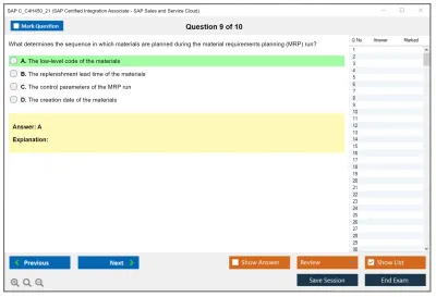 SAP C_C4H450_21 SAP Certified Associate - Integration Consultant - SAP Sales and Service Cloud Practice test exam simulator test engine exam Prep practice test questions answers Image 9