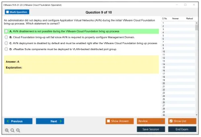 VMware 5V0-31.20 VMware Cloud Foundation Specialist Practice test exam simulator test engine exam Prep practice test questions answers Image 9