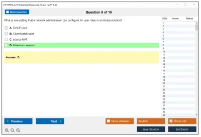 HP HPE6-A70 Aruba Certified Mobility Associate Exam Practice test exam simulator test engine exam Prep practice test questions answers Image 9