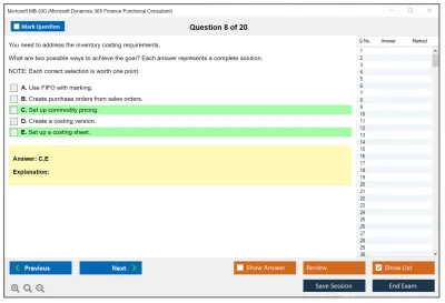 Microsoft MB-330 Microsoft Dynamics 365 Supply Chain Management Practice test exam simulator test engine exam Prep practice test questions answers Image 8