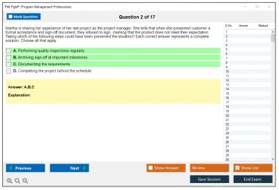 PMI PgMP Program Management Professional (PgMP) Practice test exam simulator test engine exam Prep practice test questions answers Image 2