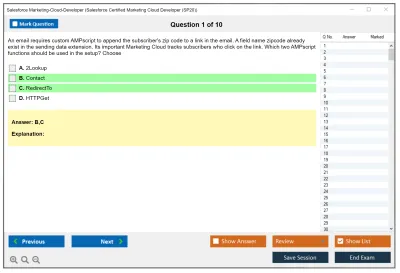 Salesforce Marketing-Cloud-Developer Salesforce Certified Marketing Cloud Developer Practice test exam simulator test engine exam Prep practice test questions answers Image 1