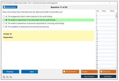 IIA IIA-CIA-Part2 Practice of Internal Auditing Practice test exam simulator test engine exam Prep practice test questions answers Image 11