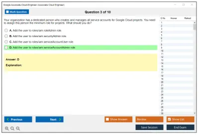 Google Associate-Cloud-Engineer Google Cloud Certified - Associate Cloud Engineer Practice test exam simulator test engine exam Prep practice test questions answers Image 3