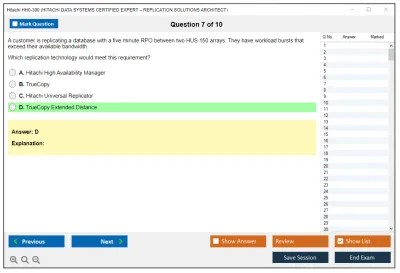 Hitachi HH0-300 HITACHI DATA SYSTEMS CERTIFIED EXPERT – REPLICATION SOLUTIONS ARCHITECT Practice test exam simulator test engine exam Prep practice test questions answers Image 7