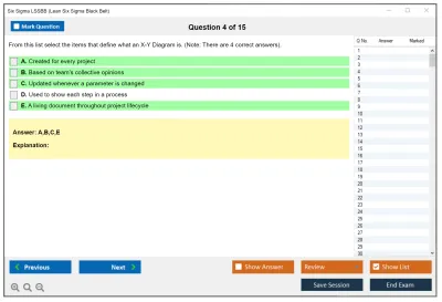 Six Sigma LSSBB Lean Six Sigma Black Belt Practice test exam simulator test engine exam Prep practice test questions answers Image 4
