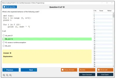 Python Institute PCAP-31-02 Certified Associate in Python Programming Practice test exam simulator test engine exam Prep practice test questions answers Image 8