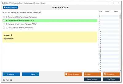 EMC DEA-2TT4 Associate - Cloud Infrastructure and Services v4 Exam Practice test exam simulator test engine exam Prep practice test questions answers Image 2