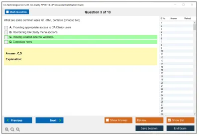 CA Technologies CAT-221 CA Clarity PPM v13.x Professional Certification Exam Practice test exam simulator test engine exam Prep practice test questions answers Image 3