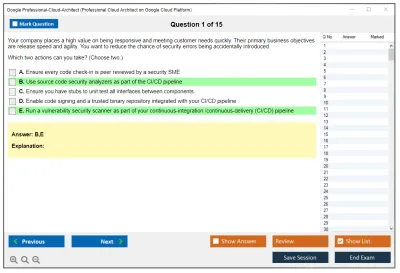 Google Professional-Cloud-Architect Google Certified Professional - Cloud Architect (GCP) Practice test exam simulator test engine exam Prep practice test questions answers Image 1