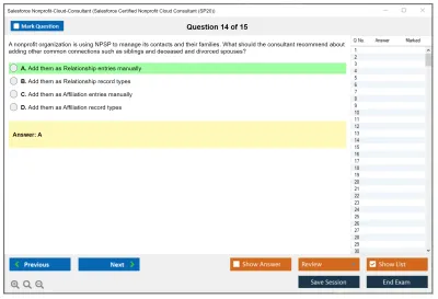 Salesforce Nonprofit-Cloud-Consultant Salesforce Certified Nonprofit Cloud Consultant Practice test exam simulator test engine exam Prep practice test questions answers Image 14