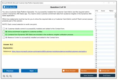 Microsoft MB-260 Microsoft Dynamics 365 Customer Insights (Data) Specialist Practice test exam simulator test engine exam Prep practice test questions answers Image 2