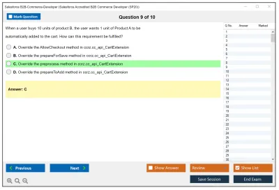 Salesforce B2B-Commerce-Developer Salesforce Accredited B2B Commerce Developer Practice test exam simulator test engine exam Prep practice test questions answers Image 9