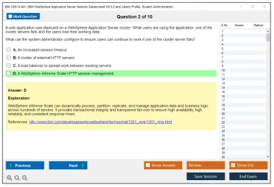 IBM C9510-401 D Application Server Network Deployment V8.5.5 and Liberty Profile System Administration Practice test exam simulator test engine exam Prep practice test questions answers Image 2