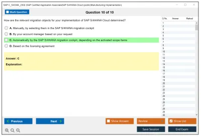 SAP C_S4CMA_2302 SAP Certified Application AssociateSAP S/4HANA Cloud (public)Manufacturing Implementation Practice test exam simulator test engine exam Prep practice test questions answers Image 10