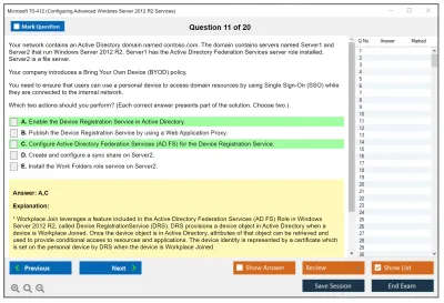 Microsoft 70-412 Configuring Advanced Windows Server 2012 R2 Services Practice test exam simulator test engine exam Prep practice test questions answers Image 11