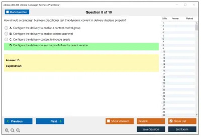 Adobe AD0-300 Adobe Campaign Business Practitioner Practice test exam simulator test engine exam Prep practice test questions answers Image 8