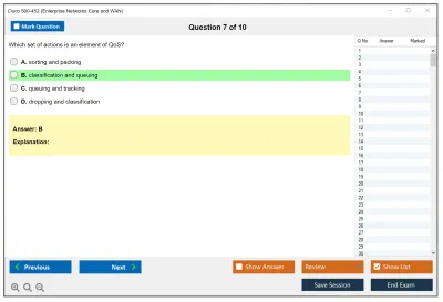 Cisco 500-452 Enterprise Networks Core and WAN Exam (ENCWE) Practice test exam simulator test engine exam Prep practice test questions answers Image 7
