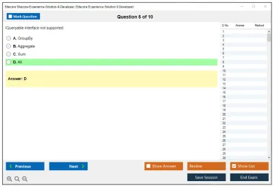 Sitecore Sitecore-Experience-Solution-9-Developer Sitecore Experience Solution 9 Developer Exam Practice test exam simulator test engine exam Prep practice test questions answers Image 6