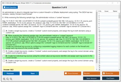 IBM C1000-026 IBM Security QRadar SIEM V7.3.2 Fundamental Administration Practice test exam simulator test engine exam Prep practice test questions answers Image 3