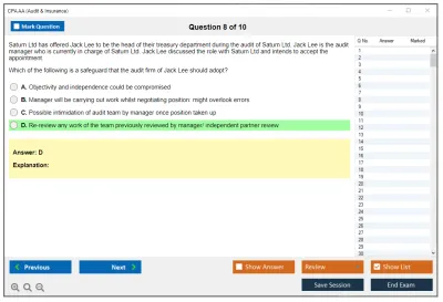 CPA AA Audit & Insurance Practice test exam simulator test engine exam Prep practice test questions answers Image 8