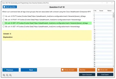 Cisco 300-735 Automating and Programming Cisco Security Solutions (300-735 SAUTO) Practice test exam simulator test engine exam Prep practice test questions answers Image 9