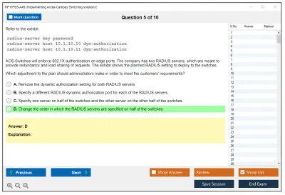 HP HPE6-A45 Implementing Aruba Campus Switching solutions Practice test exam simulator test engine exam Prep practice test questions answers Image 5