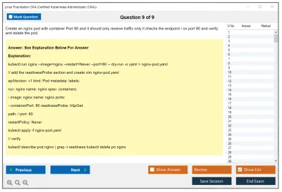 Linux Foundation CKA Certified Kubernetes Administrator (CKA) Program Practice test exam simulator test engine exam Prep practice test questions answers Image 9