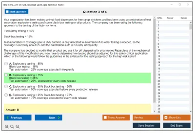 iSQI CTAL-ATT Certified Tester Advanced Level Agile Technical Tester Practice test exam simulator test engine exam Prep practice test questions answers Image 3