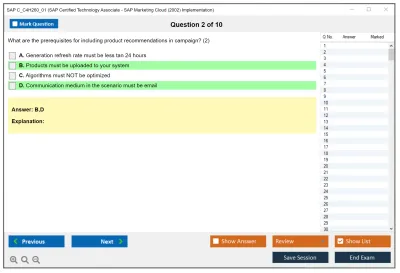 SAP C_C4H260_01 SAP Certified Technology - SAP Marketing Cloud (2002) Implementation Practice test exam simulator test engine exam Prep practice test questions answers Image 2