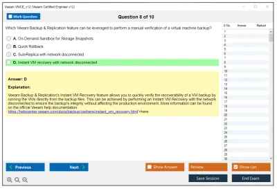 Veeam VMCE_v12 Veeam Certified Engineer v12 Practice test exam simulator test engine exam Prep practice test questions answers Image 8